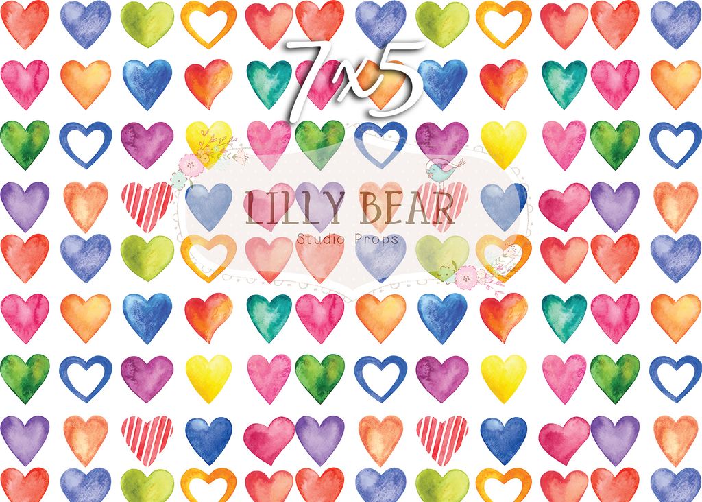 Amora Hearts by Lilly Bear Studio Props sold by Lilly Bear Studio Props, colour - colourful hearts - Fabric - girls - h