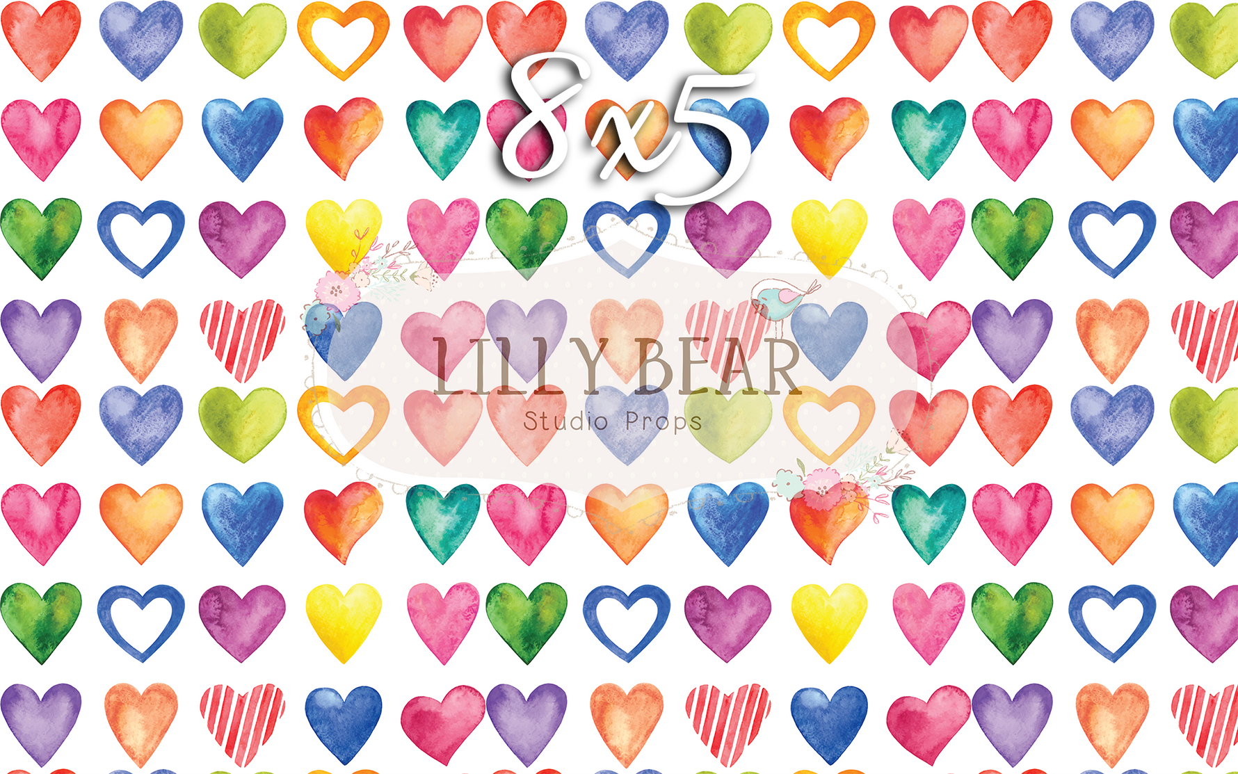 Amora Hearts by Lilly Bear Studio Props sold by Lilly Bear Studio Props, colour - colourful hearts - Fabric - girls - h