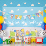 Andy's Toy Party - Lilly Bear Studio Props, andy room, andy's room, balloon, bowtique, disney, disney world, disneyland, FABRICS, first birthday, girl, kids room, kids toys, matel, toy, toy store, toy story, toy story buzz lightyear, toy story woody, toys