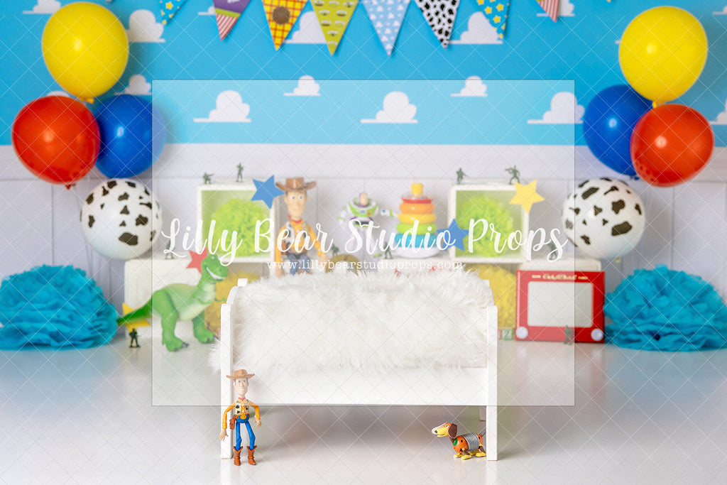 Andy's Toy Party - Digital Backdrop - Lilly Bear Studio Props, digital, digital backdrop, toy story