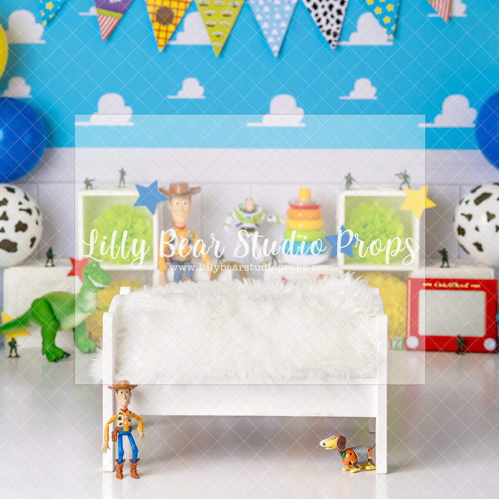 Andy's Toy Party - Digital Backdrop - Lilly Bear Studio Props, digital, digital backdrop, toy story