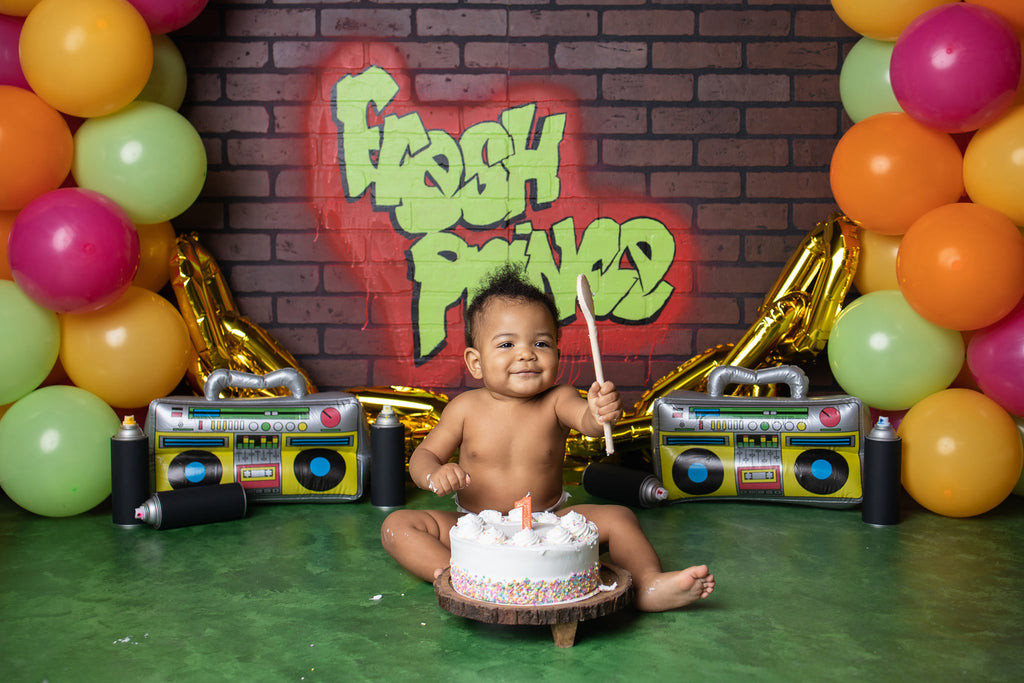 The Freshest Prince by Angelica Knowland - Lilly Bear Studio Props, 90s, 90s tv, boom box, fresh prince, fresh prince of bel air, fresh princess, gold chain, gold chain balloon, tv show