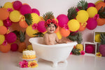 Colourful Pineapple Party by Angelica Knowland - Lilly Bear Studio Props, hawaii, hawaiian, Hawaiian fruit, hawaiian leaves, hawaiian luau, pineapple, pink tropical, tropical, tropical balloons, tropical fruit, tropical island, tropical leaves, tropical pink