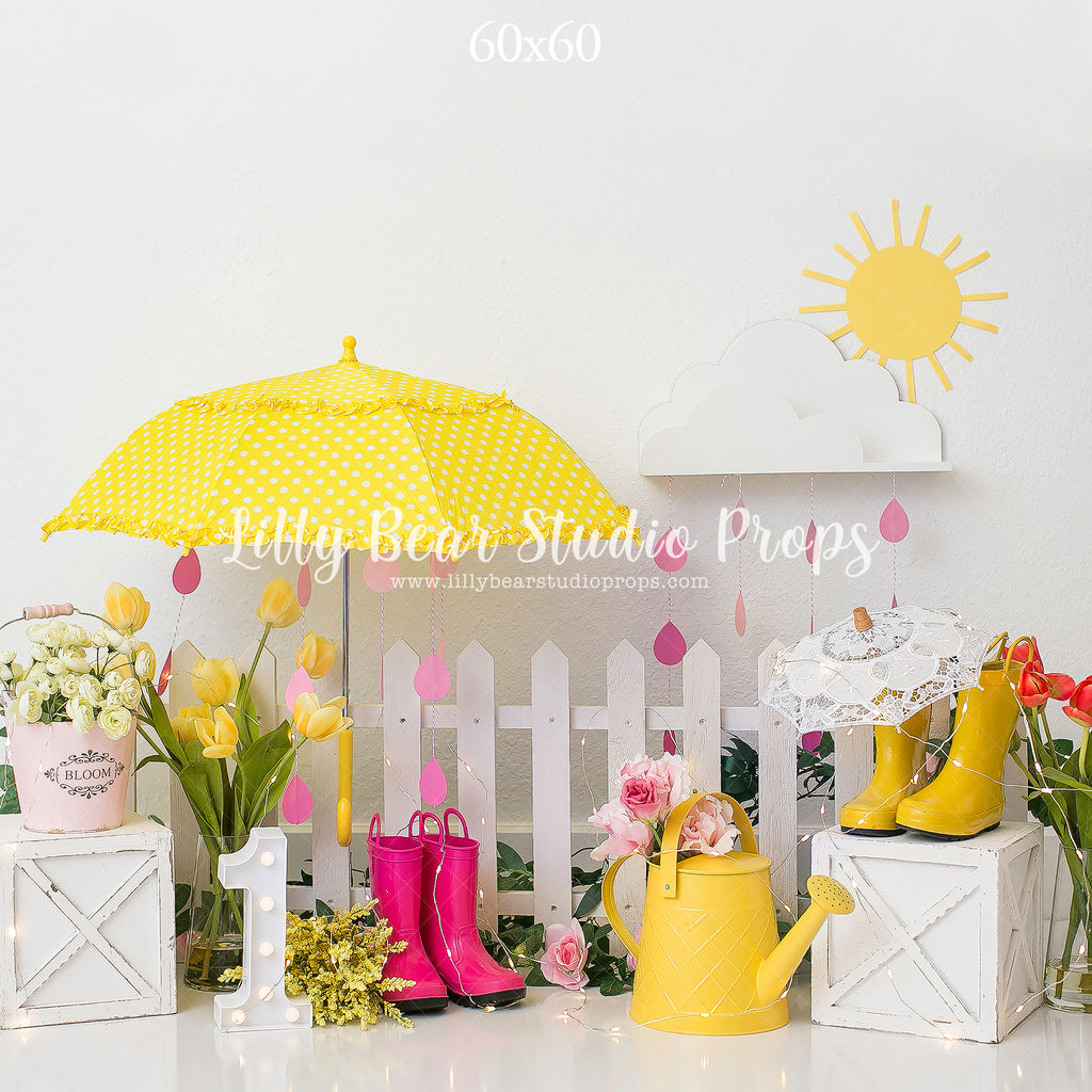 April Showers by Karissa Knowles Photography sold by Lilly Bear Studio Props, april showers - clouds - fabric - fine ar