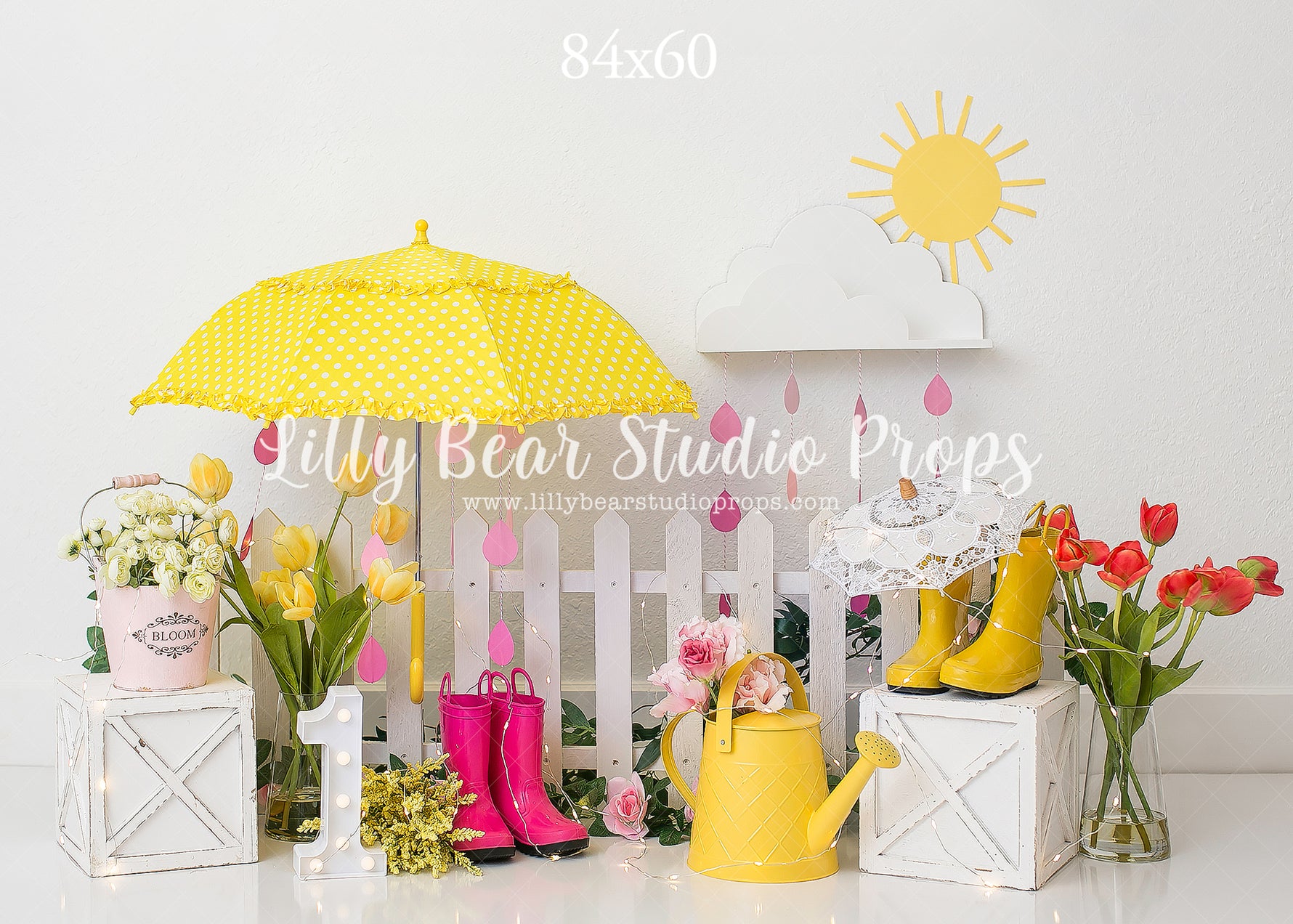 April Showers by Karissa Knowles Photography sold by Lilly Bear Studio Props, april showers - clouds - fabric - fine ar