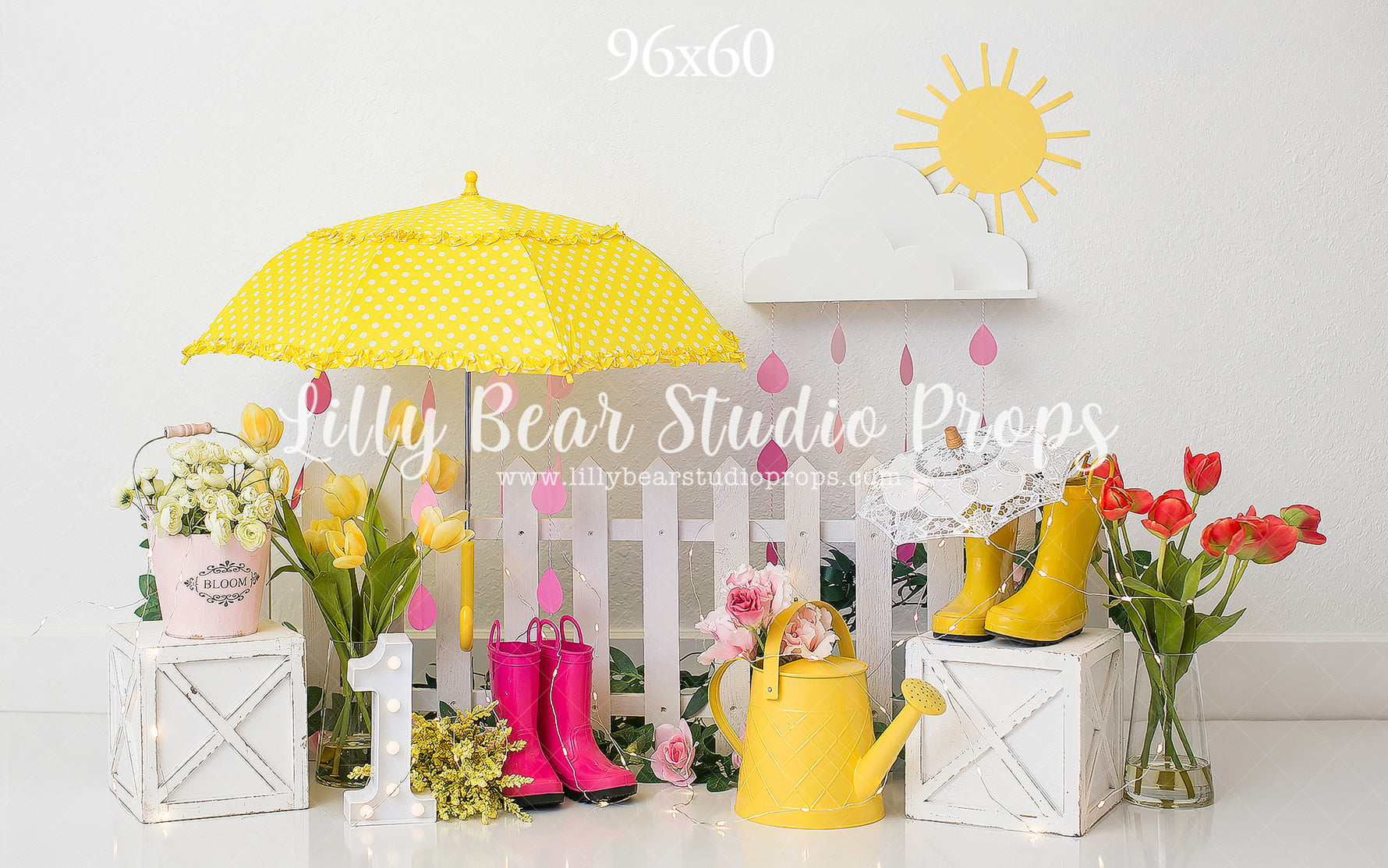 April Showers by Karissa Knowles Photography sold by Lilly Bear Studio Props, april showers - clouds - fabric - fine ar