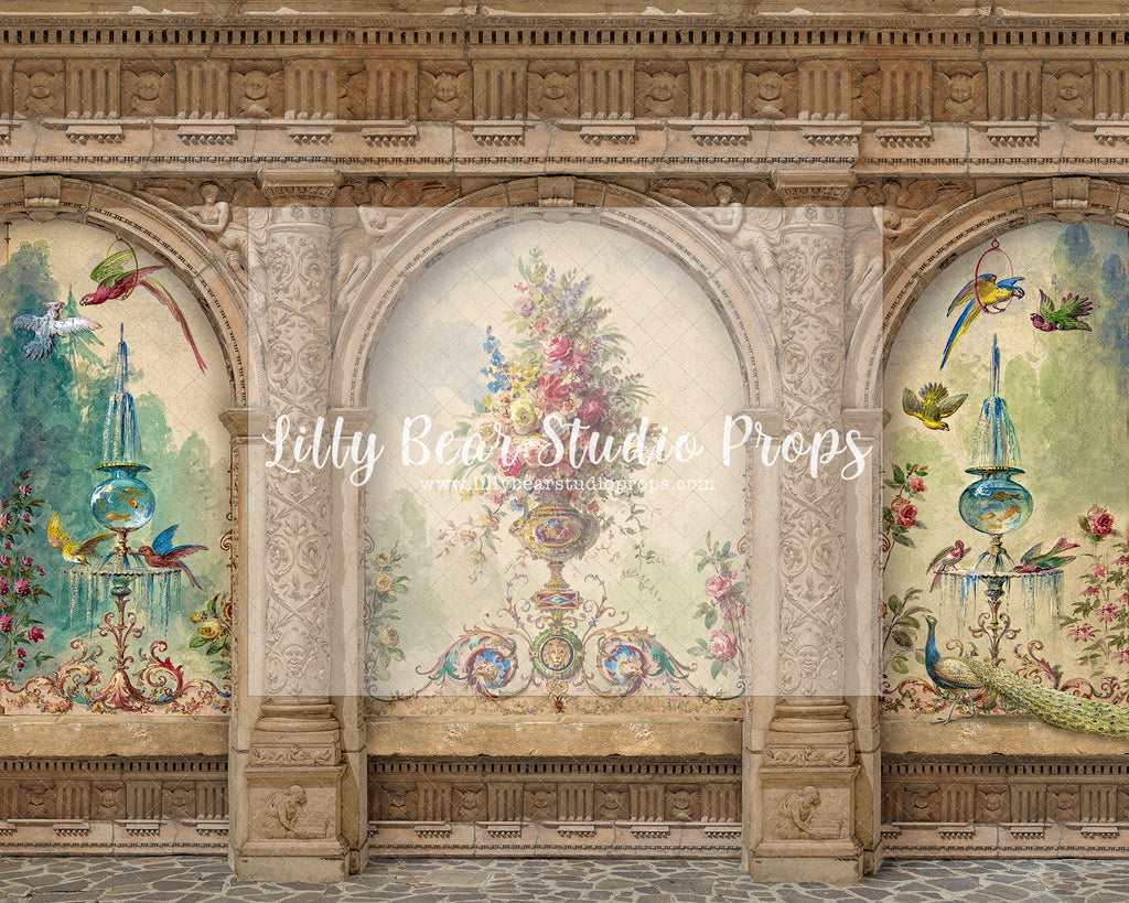 Archwall - Lilly Bear Studio Props, antique archway, arch, arches, archway, archways, columns, doors, doorway, FABRICS, flowers, garden, garden archway, garden door, lanterns, rose, spring, spring archway