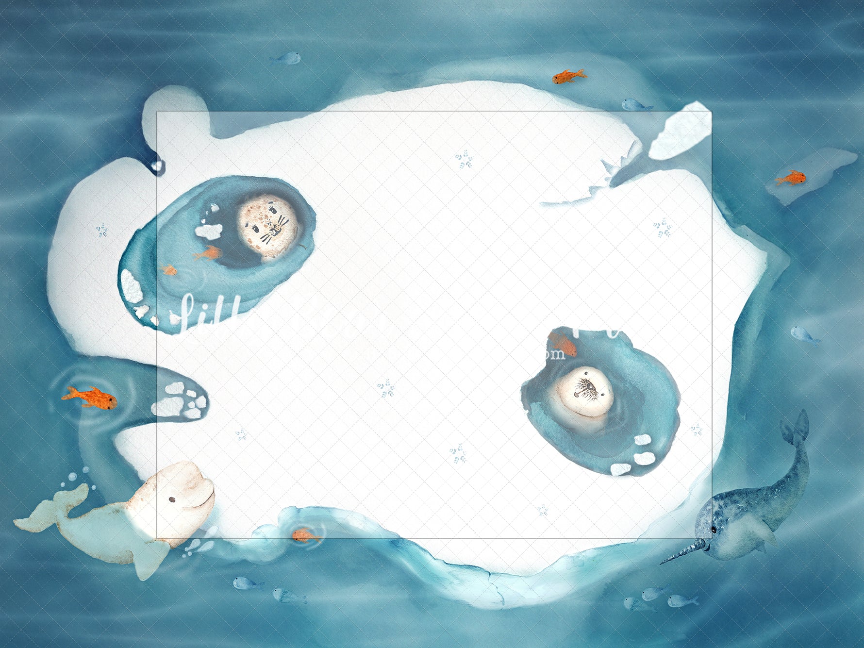 Arctic Floor - Lilly Bear Studio Props, arctic, arctic adventures, arctic animals, arctic pines, cold, cold water, ice, icey, penguin, penguins, seal, seals, underwater, water