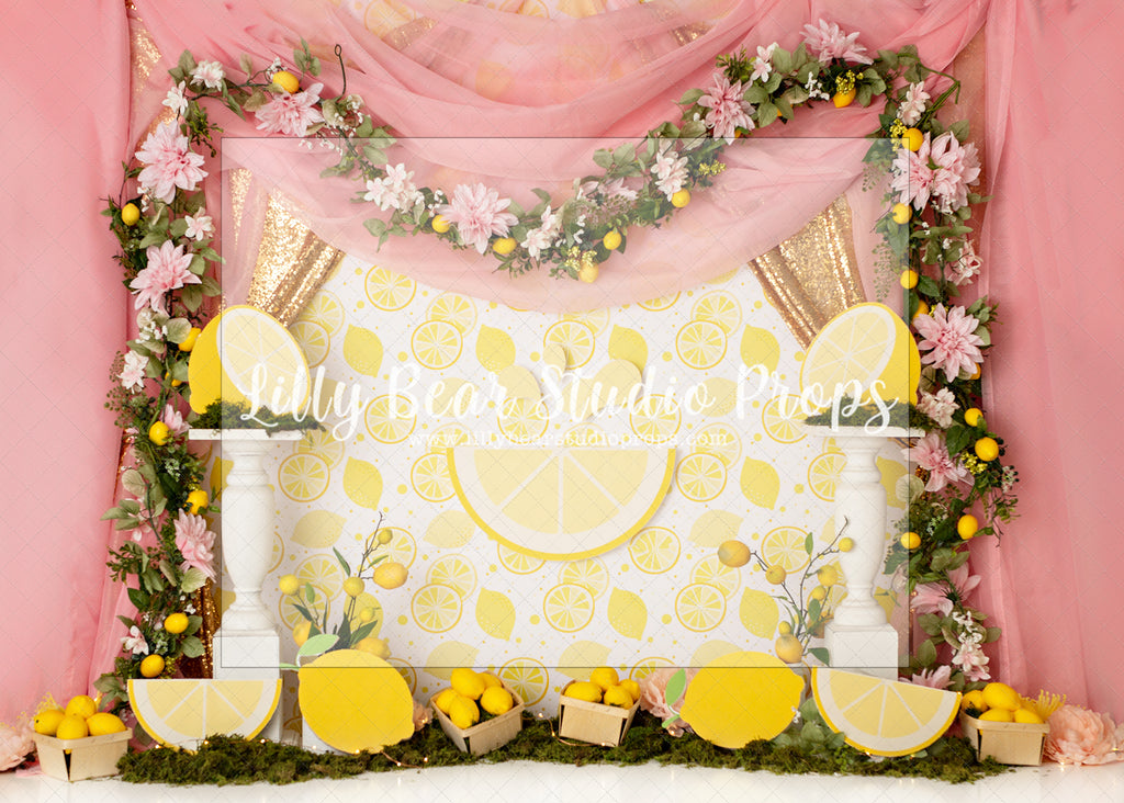 Aren't You a Lemon - Lilly Bear Studio Props, FABRICS, girl, lemon, lemon aid, lemon garden, lemon juice, lemonade, lemonade booth, lemonade stand, lemonaid stand, lemonaide, lemondae, lemons, pink lemon, pink lemonade, pink lemonaid, yellow & pink, yellow and pink, yellow lemonade