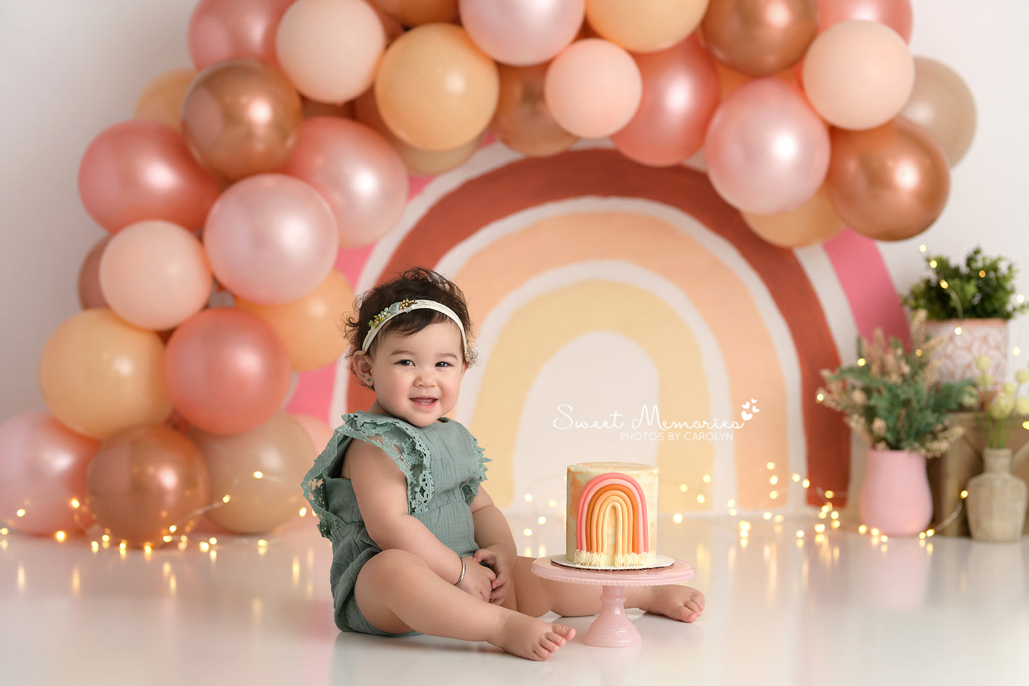 Scandinavian Balloon Rainbow - Lilly Bear Studio Props, anchor, arrows, balloon, balloon chic, balloon garland, balloons, boho chic, bow and arrow, cake smash, FABRICS, girl, metallic balloon, mint, pastel, pink, pretty cake smash, scandinavian, Scandinavian rainbow, spring scandinavian