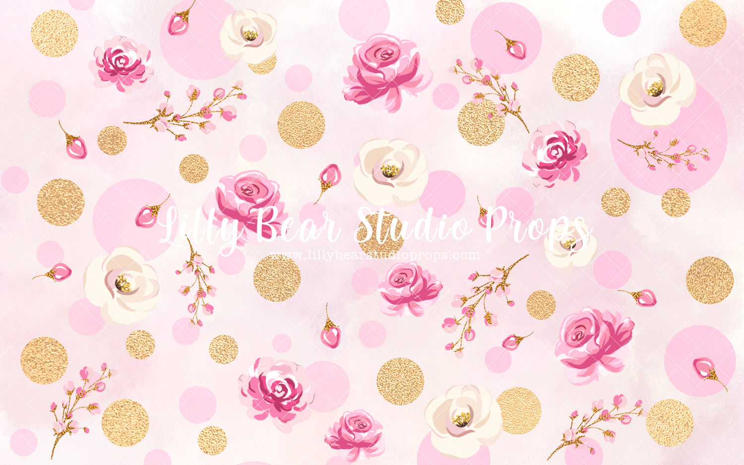 Aurora - Lilly Bear Studio Props, Fabric, fine art, floral, girls, hand painted, Wrinkle Free Fabric