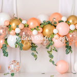 Australian Peaches & Cream - Lilly Bear Studio Props, boho balloons, boho teepee, fabric, fine art, floral, floral balloon garland, floral balloons, girls, hand painted, peony balloons, pink and white balloon garland, pink floral, poly, teepee, vinyl, Wrinkle Free Fabric