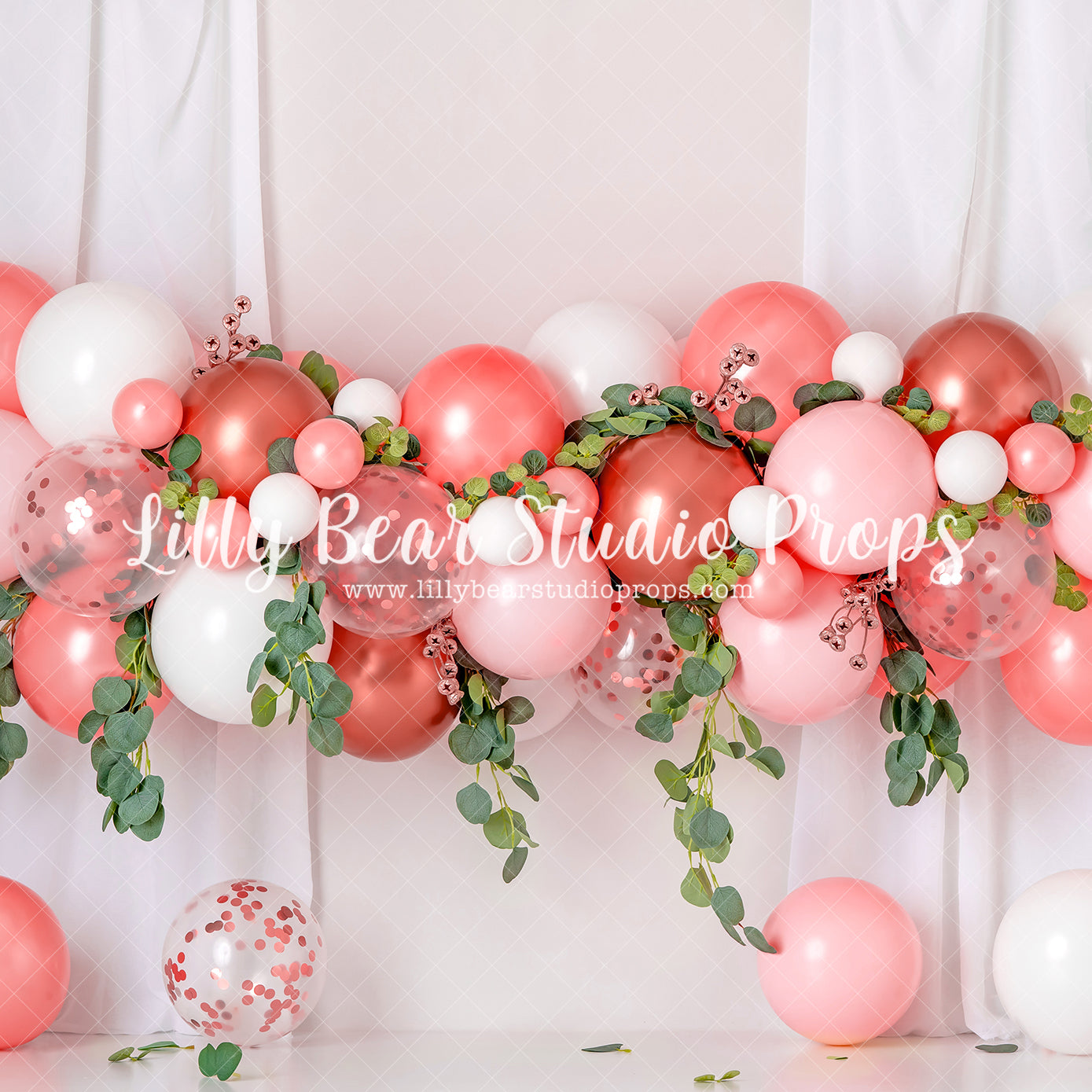 Australian Strawberries & Cream - Lilly Bear Studio Props, boho balloons, boho teepee, fabric, fine art, floral, floral balloon garland, floral balloons, girls, hand painted, peach, peach balloons, peaches, peony balloons, pink and white balloon garland, pink floral, poly, strawberries & cream, strawberry, teepee, vinyl, Wrinkle Free Fabric