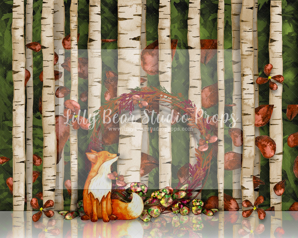 Autumn Fox - Lilly Bear Studio Props, autumn, autumn colors, autumn forest, autumn fox, autumn leaves, Fabric, FABRICS, fall forest, forest