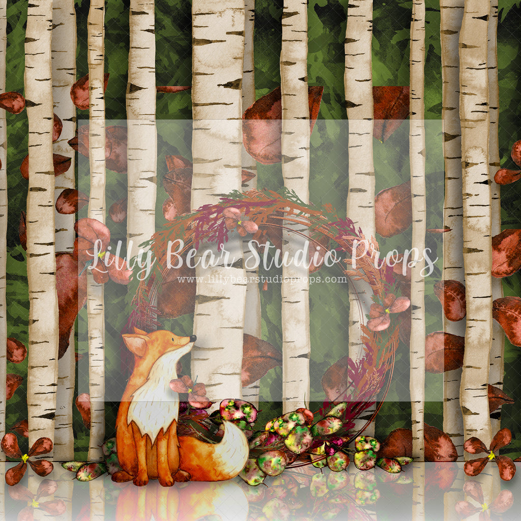 Autumn Fox - Lilly Bear Studio Props, autumn, autumn colors, autumn forest, autumn fox, autumn leaves, Fabric, FABRICS, fall forest, forest