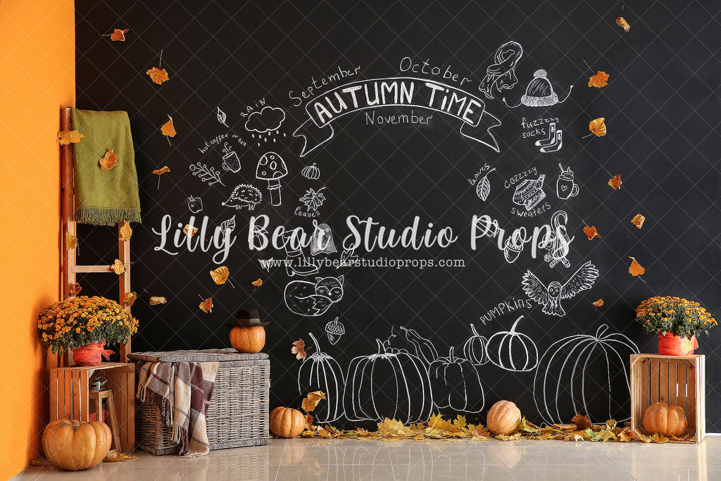 Autumn Time Chalkboard by Lilly Bear Studio Props sold by Lilly Bear Studio Props, autumn - autumn colors - autumn colo