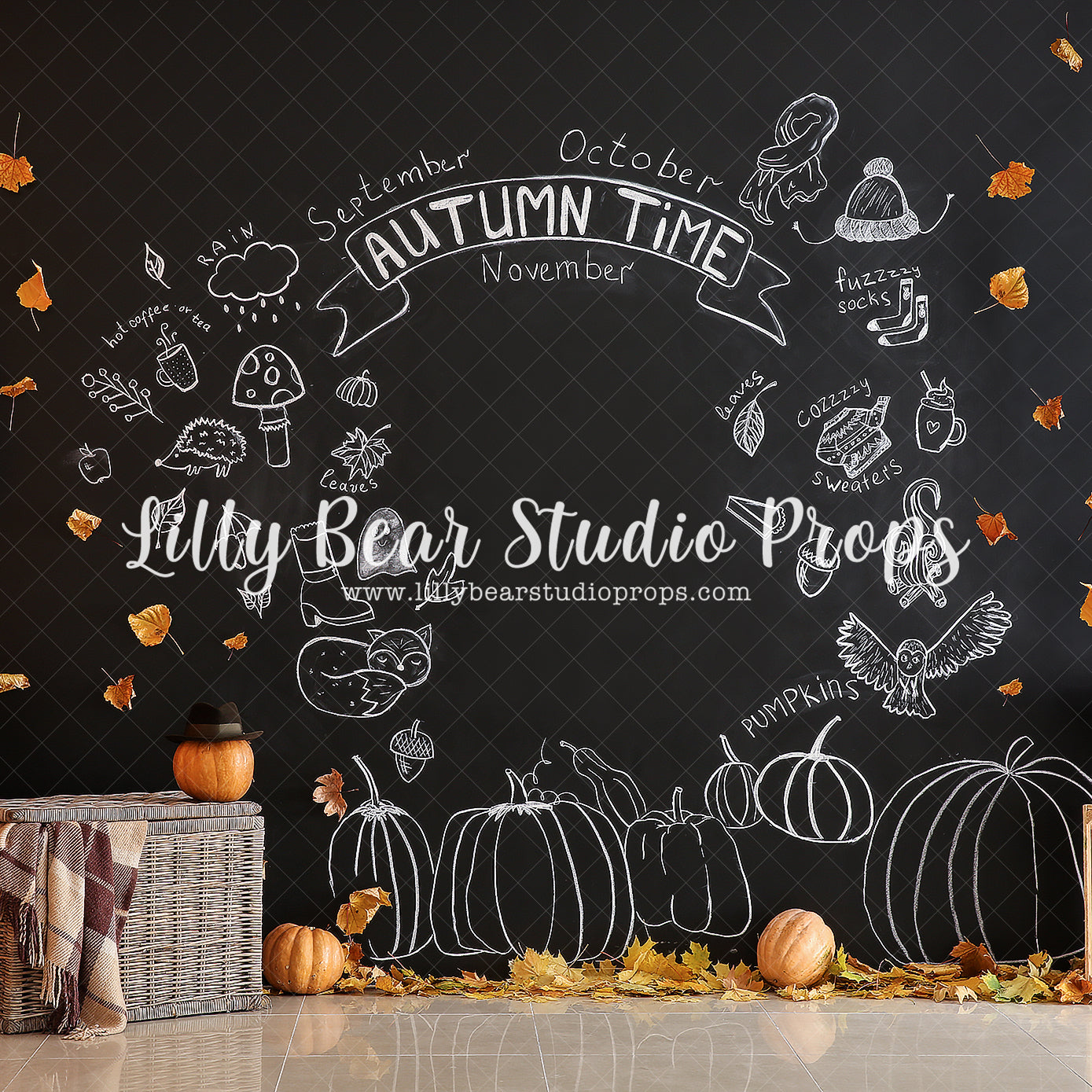 Autumn Time Chalkboard by Lilly Bear Studio Props sold by Lilly Bear Studio Props, autumn - autumn colors - autumn colo