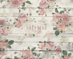 Ava Floral Horizontal Wood Planks Floor by Lilly Bear Studio Props sold by Lilly Bear Studio Props, barn wood - distres
