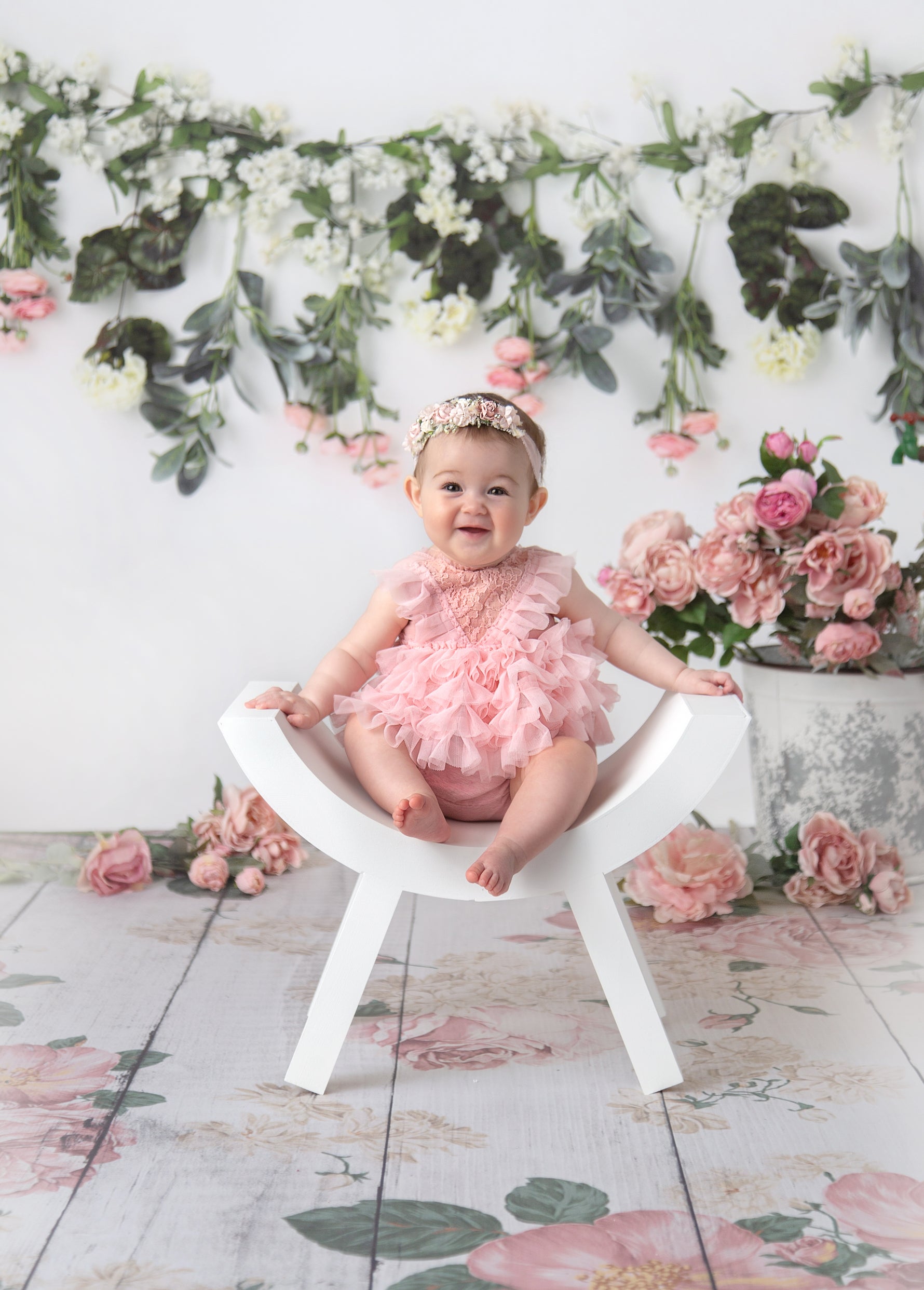 Ava Floral Horizontal Wood Planks Floor by Lilly Bear Studio Props sold by Lilly Bear Studio Props, barn wood - distres