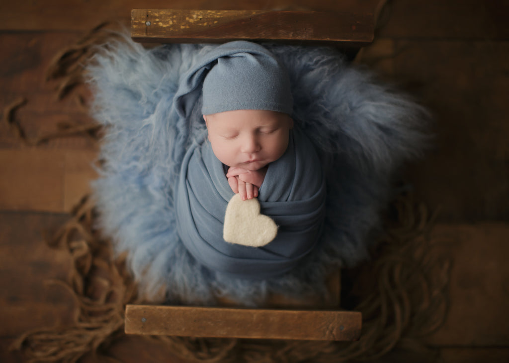 Sky Blue Sheepskin - Lilly Bear Studio Props, blue, boys, fur, gender neutral, layers, neutral, newborn, props, Rabbit Fur, sheepskin, stuffer