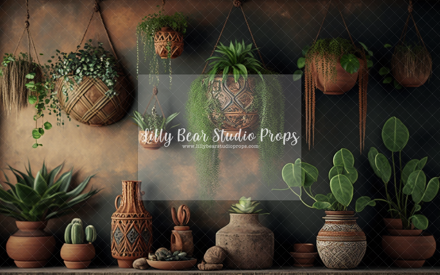 Azure Boho Plant Wall