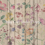 Azure Wildflower Wood Planks Floor by Azure Photography sold by Lilly Bear Studio Props, barn wood - cream wood plank