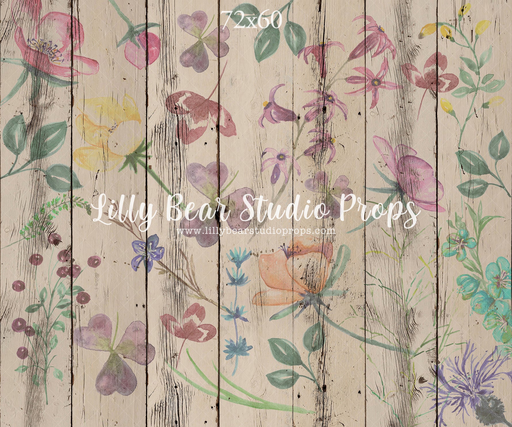 Azure Wildflower Wood Planks Floor by Azure Photography sold by Lilly Bear Studio Props, barn wood - cream wood plank