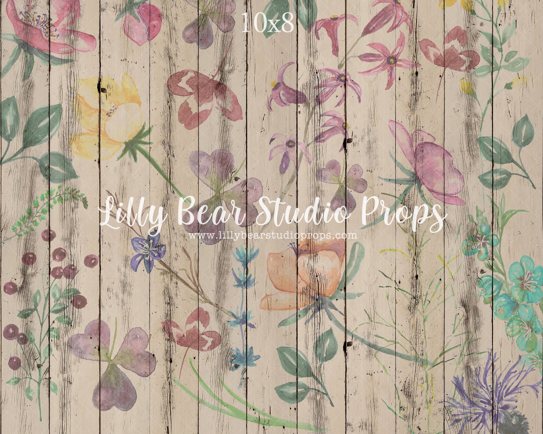 Azure Wildflower Wood Planks Floor by Azure Photography sold by Lilly Bear Studio Props, barn wood - cream wood plank