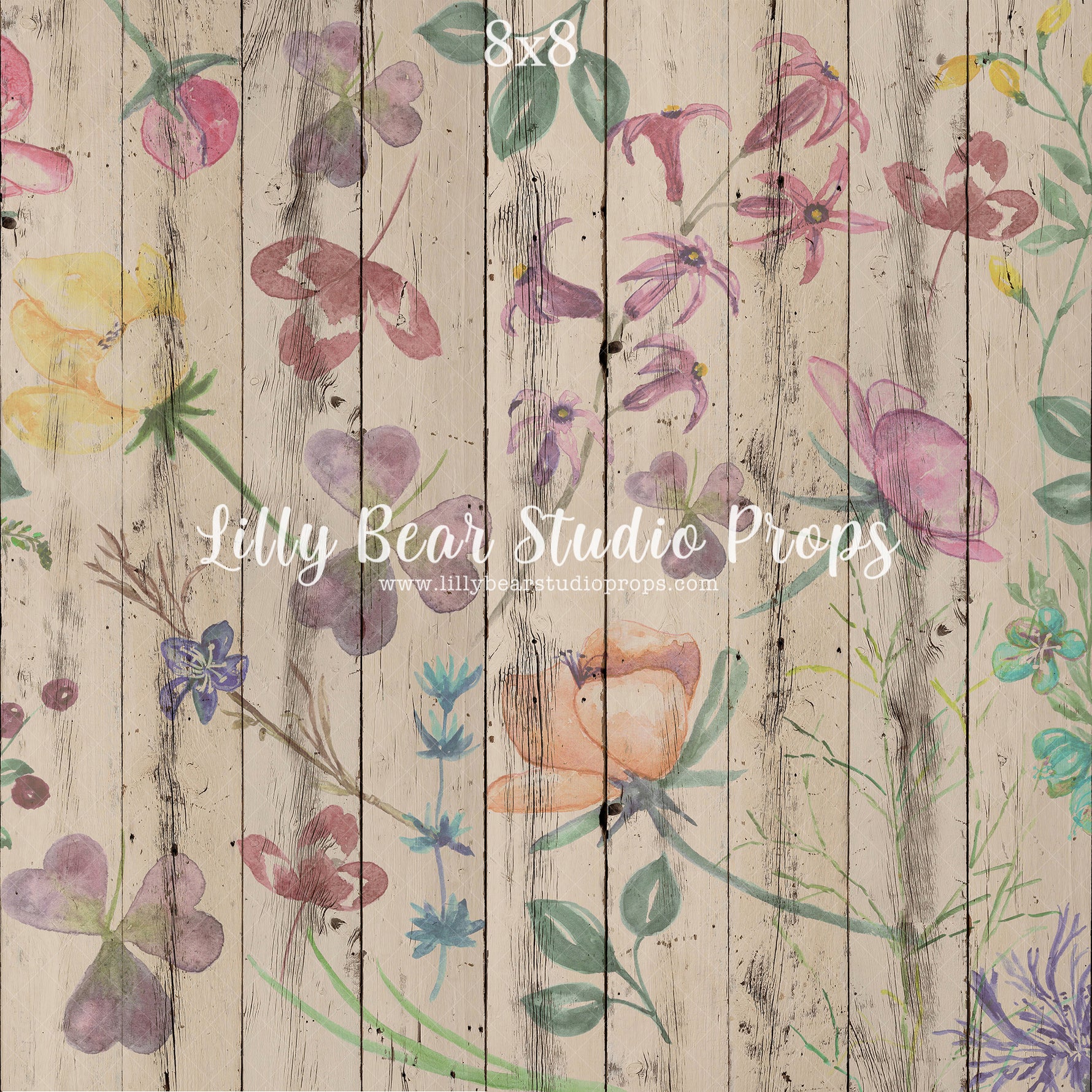 Azure Wildflower Wood Planks Floor by Azure Photography sold by Lilly Bear Studio Props, barn wood - cream wood plank
