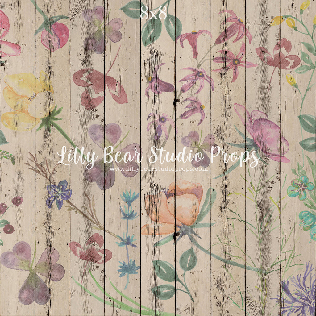 Azure Wildflower Wood Planks LB Pro Floor by Azure Photography sold by Lilly Bear Studio Props, barn wood - cream wood