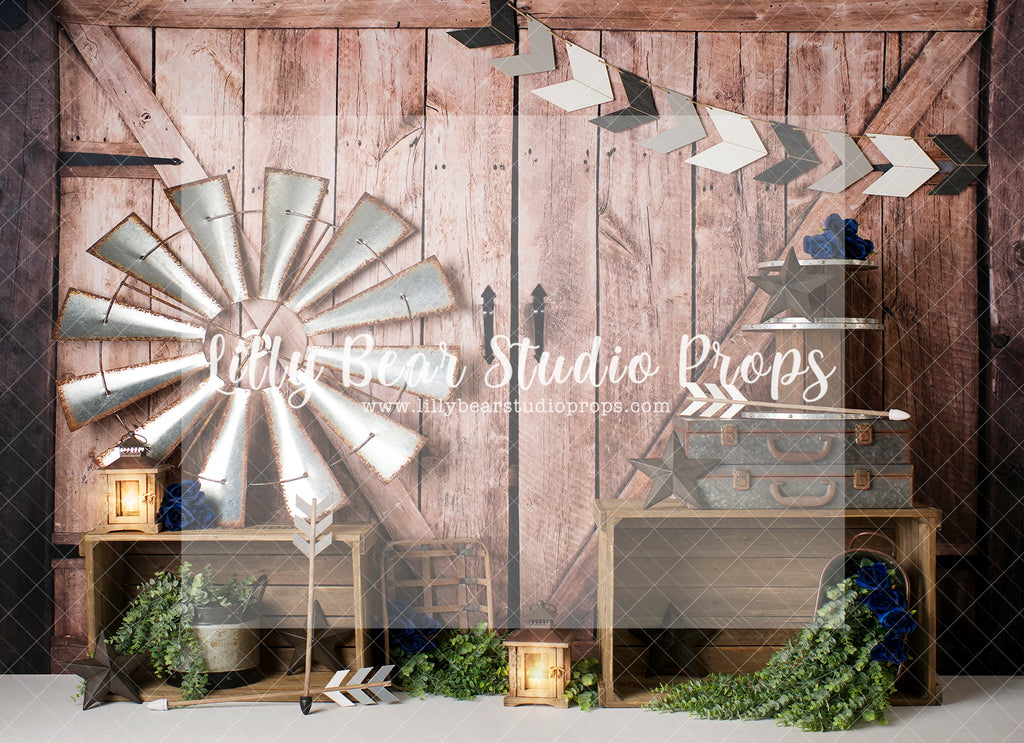 Blues & Arrows - Lilly Bear Studio Props, barn door, barn doors, bees, cow, FABRICS, farm, farm mild, spring, spring barn doors, spring flowers