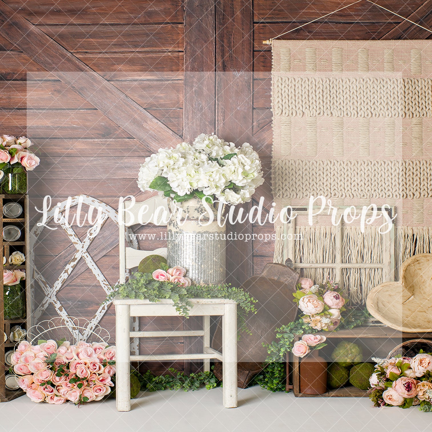 Bohemian Spring Floral - Lilly Bear Studio Props, barn door, barn doors, bees, boho spring, cow, FABRICS, farm, farm mild, spring, spring barn doors, spring flowers
