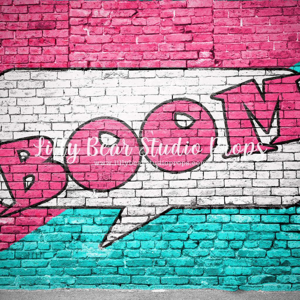 BOOM by Lilly Bear Studio Props sold by Lilly Bear Studio Props, bang - boom - Brick Wall - comic book - Fabric - littl