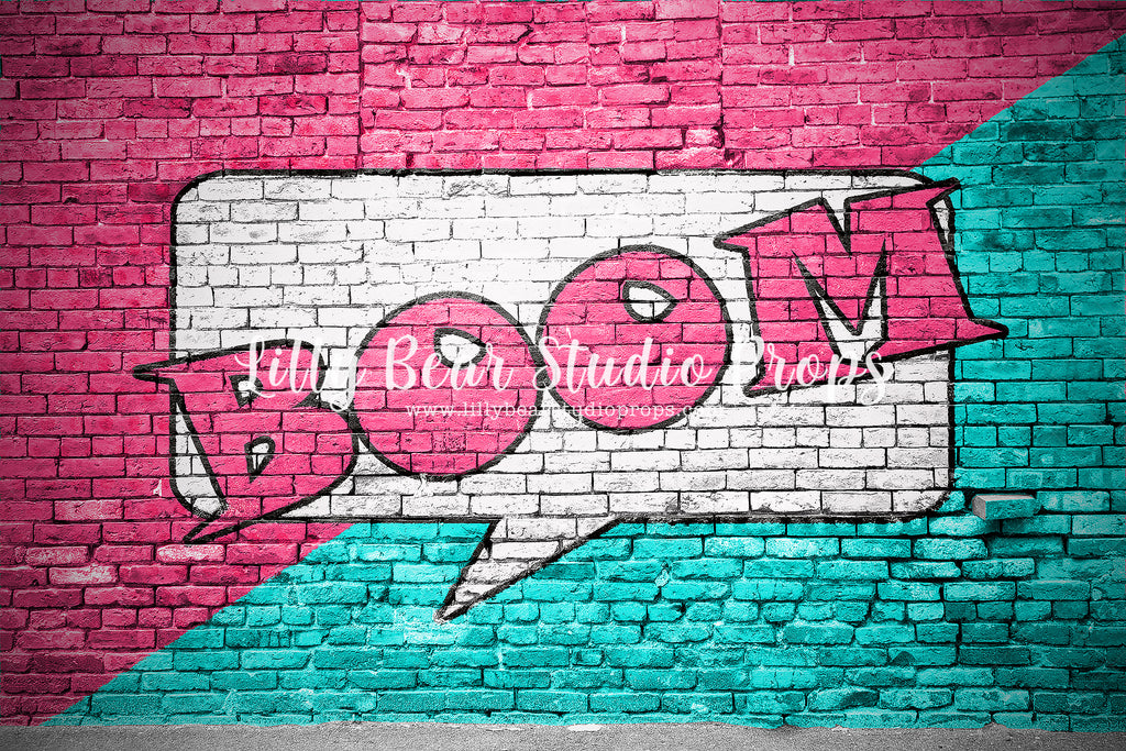 BOOM by Lilly Bear Studio Props sold by Lilly Bear Studio Props, bang - boom - Brick Wall - comic book - Fabric - littl