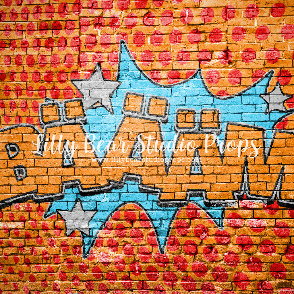 Baaam Brick by Lilly Bear Studio Props sold by Lilly Bear Studio Props, Brick Wall - comic book - Fabric - little super