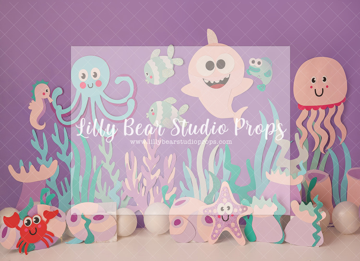 Baby Girl Shark - Lilly Bear Studio Props, baby, baby girl shark, baby shark, coral reef, fish, fish tank, girl shark, go fish, gold fish, mommy shark, pink shark, purple shark, shark, shark baby, shark girl, sharks, sharky, star fish, starfish, under the sea, under the sea girl