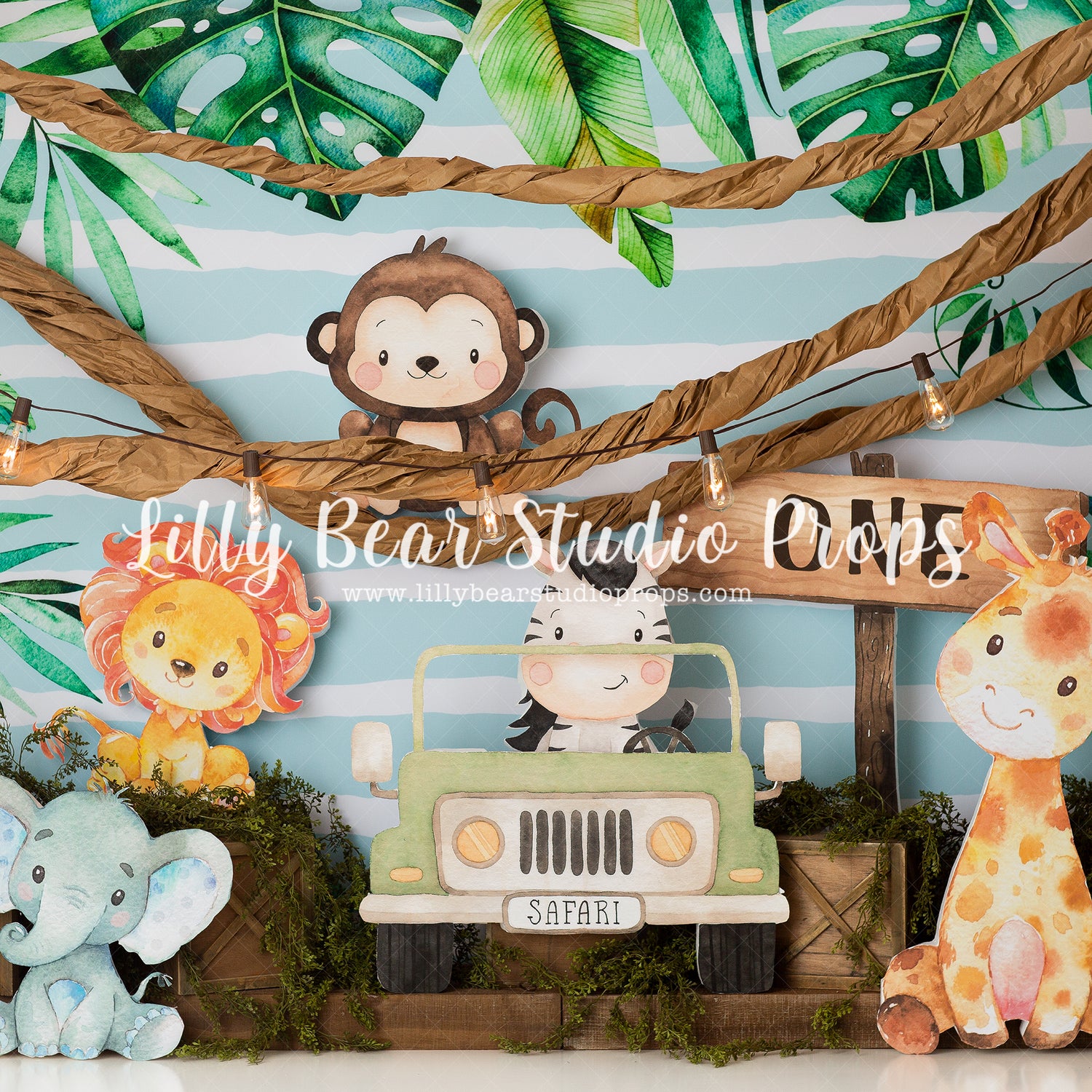 Baby Jungle by Anything Goes Photography sold by Lilly Bear Studio Props, baby jungle - Fabric - jungle - safari - Wrin