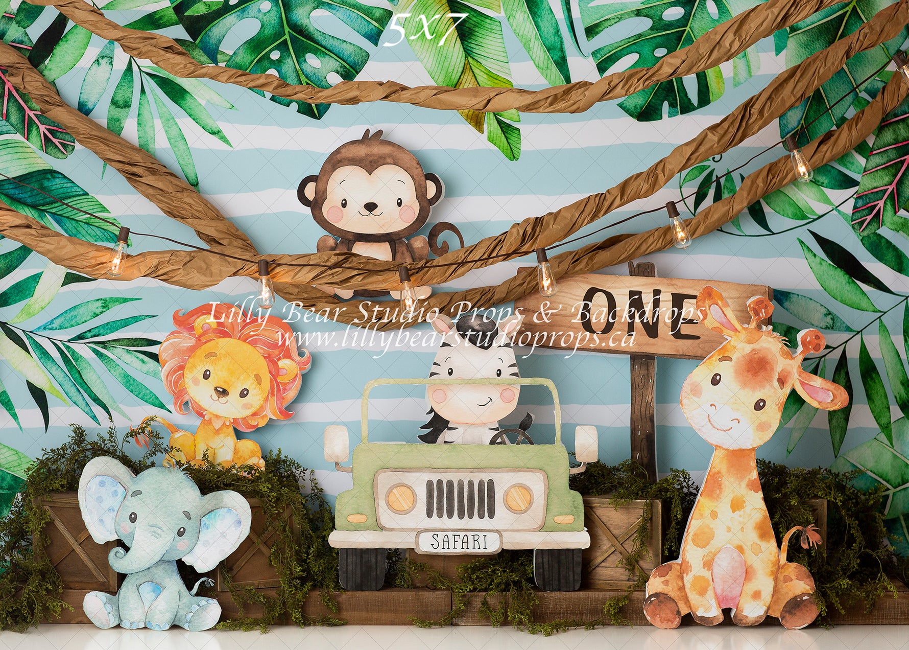 Baby Jungle by Anything Goes Photography sold by Lilly Bear Studio Props, baby jungle - Fabric - jungle - safari - Wrin