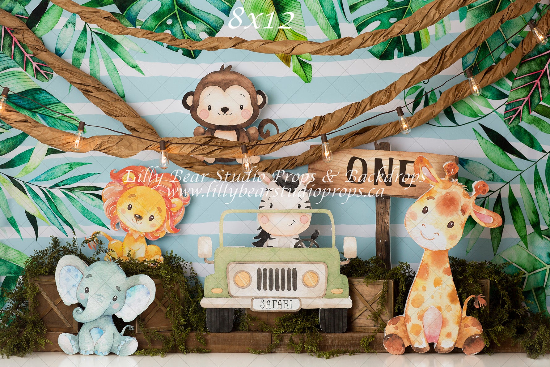 Baby Jungle by Anything Goes Photography sold by Lilly Bear Studio Props, baby jungle - Fabric - jungle - safari - Wrin