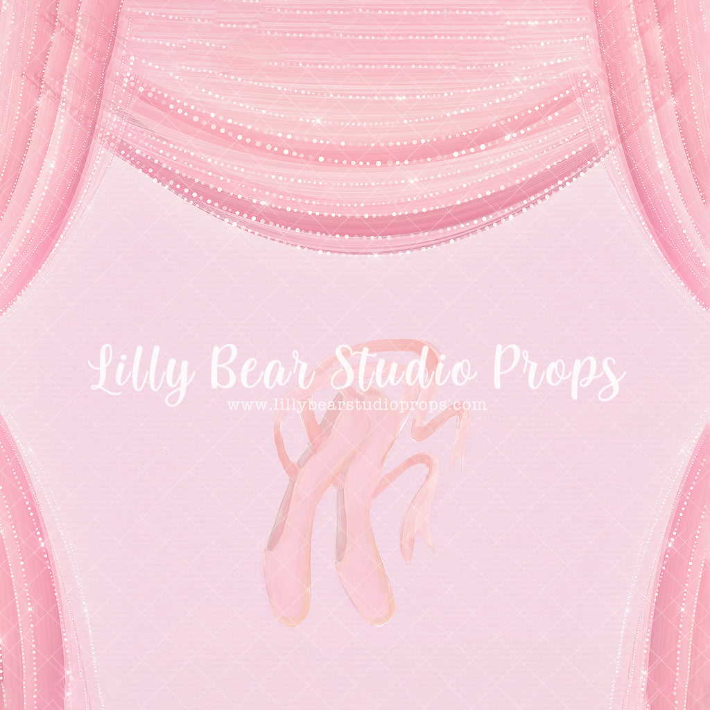 ballet curtains - Lilly Bear Studio Props, ballerina, ballerina princess, ballet, ballet shoes, ballet slippers, Fabric, gold, pink, princess, Wrinkle Free Fabric