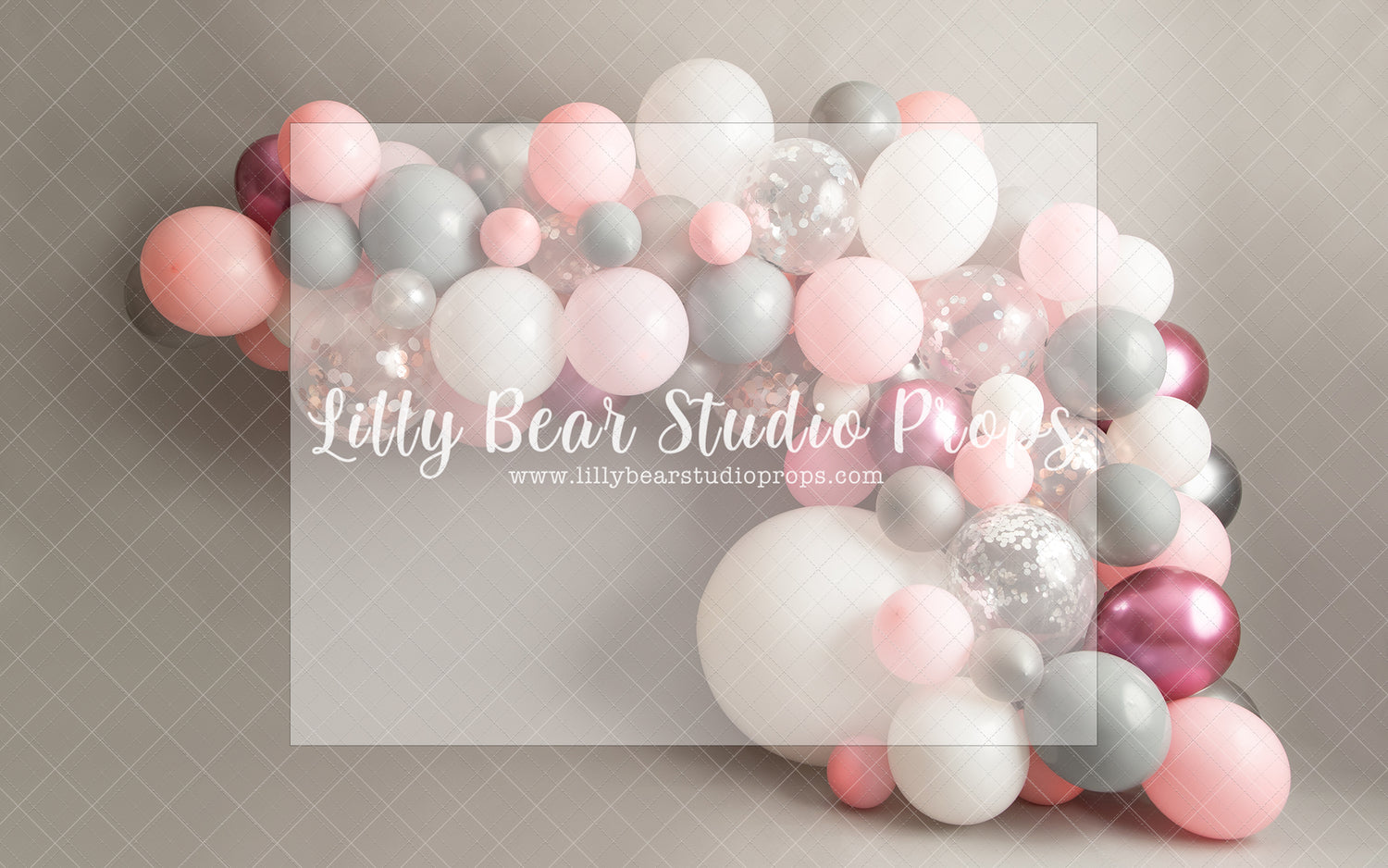 Balloon Bash - Lilly Bear Studio Props, balloon, balloon arch, balloon garland, blue balloon, blue balloon garland, blue balloons, chrome balloon, metallic balloon, pink balloon, pink balloon garland, pink balloon heart, pink balloon wall, silver balloons