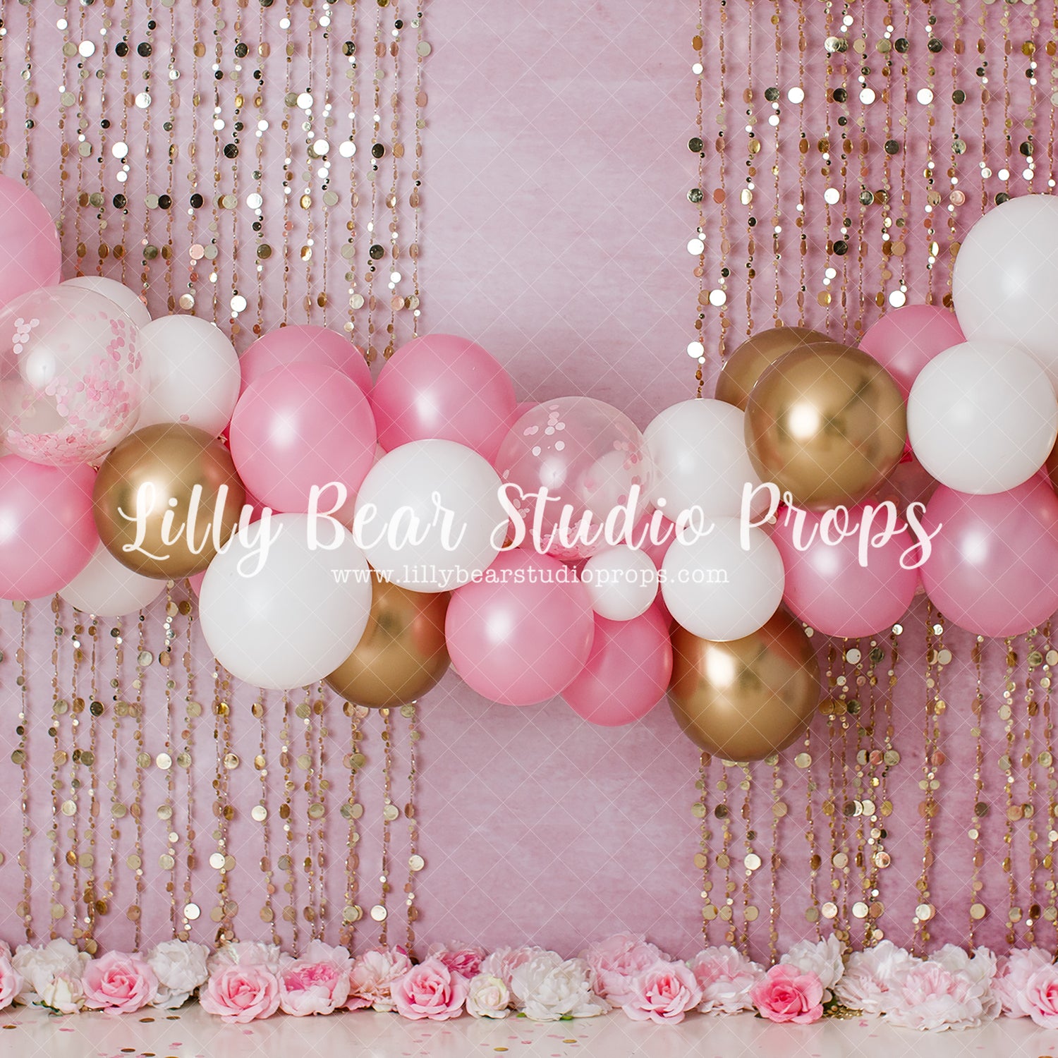 Balloon Chic - Lilly Bear Studio Props, balloon, balloon garland, castle, FABRICS, girl, pink, princess