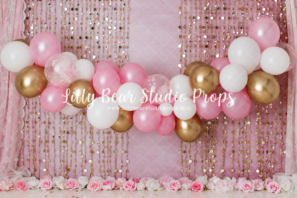 Balloon Chic - Lilly Bear Studio Props, balloon, balloon garland, castle, FABRICS, girl, pink, princess