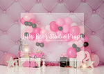 Barbie and Stacey - Lilly Bear Studio Props, barbie, barbie balloons, barbie doll, barbie girl, pink and black, Wrinkle Free Fabric