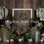 Barnwood Spring - Lilly Bear Studio Props, boho greenery, bunny, cake smash, Fabric, FABRICS, floral, garden, girl, Greenhouse, happy easter, spring, spring boho, spring floral, spring flowers, Wrinkle Free Fabric
