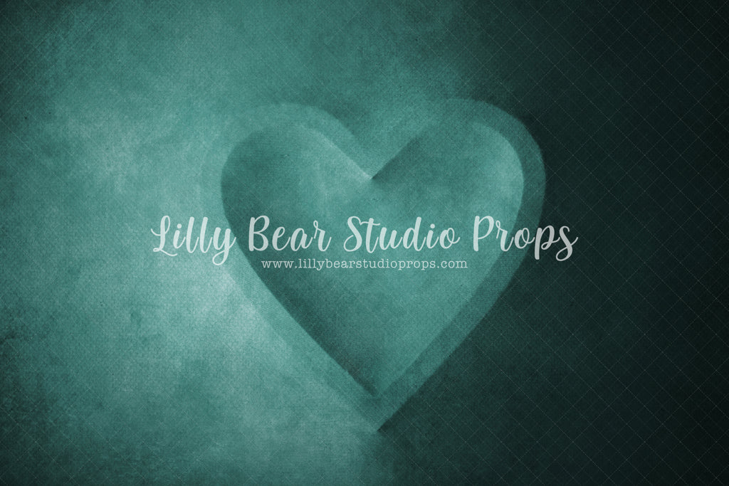 Be Still My Heart Teal Digital Backdrop - Lilly Bear Studio Props, digital backdrop, green, green heart, heart, heart bowl, newborn digital backdrop, teal heart