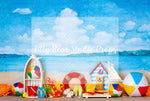 Beach Day Fun - Lilly Bear Studio Props, beach ball, beach water, beach water wave, beach waves, flip flop, glistening water, rubber duck, sand, shimmer water, shiny water, surf board, water, water waves, waves