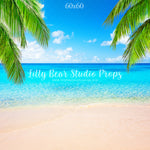 Beach Life by Lilly Bear Studio Props sold by Lilly Bear Studio Props, beach - clouds - dessert island - Fabric - FABRI