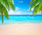 Beach Life by Lilly Bear Studio Props sold by Lilly Bear Studio Props, beach - clouds - dessert island - Fabric - FABRI
