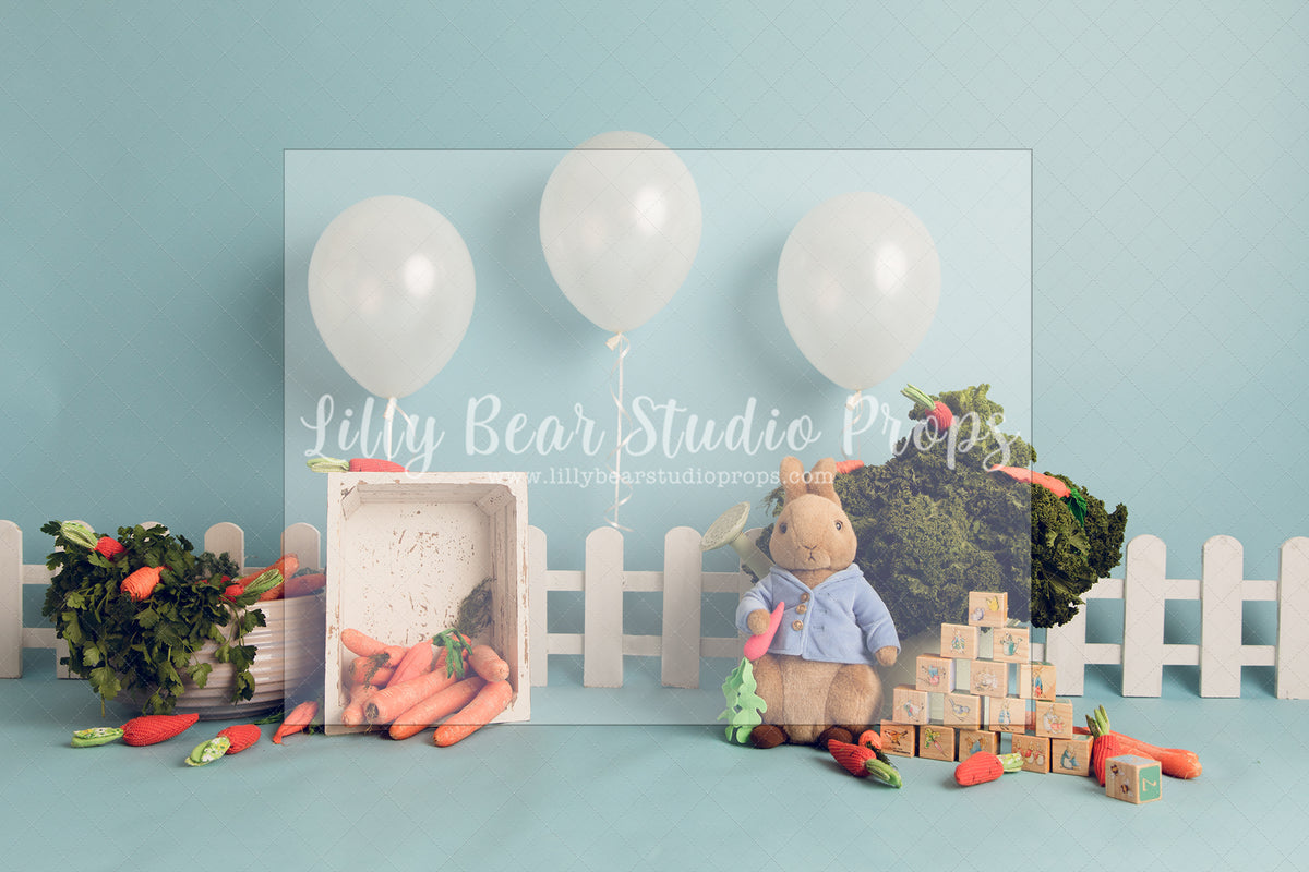 Beatrix Potter - Lilly Bear Studio Props, butterfly balloons, carrot cart, carrot garden, carrot stand, gold stars, little wild one, magic mushrooms, mushrooms, peter rabbit, peter rabbit garden, rustic woodland, white balloons, wild one, wild one girl, woodland, woodland animals, woodland creatures, woodland flower garland, woodland friends